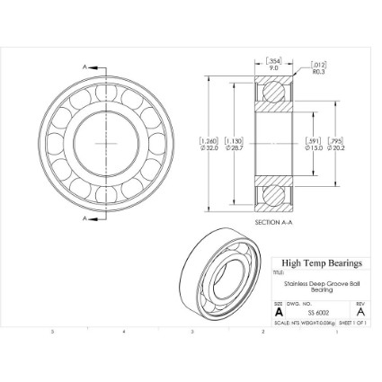 Picture of 15mm 6002 Stainless Steel Deep Groove Open Bearing