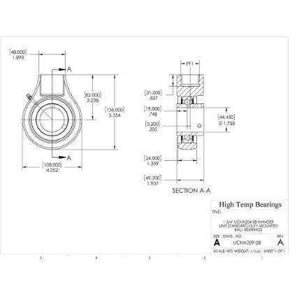 Picture of 1-3/4" Set Screw Mounted Hanger Bearing