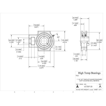 Picture of 1-1/4" 207 Set Screw Mounted Take Up Bearing
