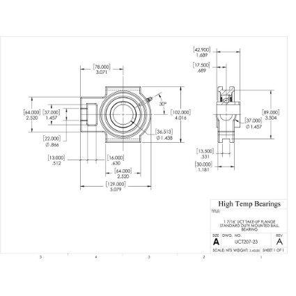 Picture of 1-7/16" Set Screw Mounted Take Up Bearing