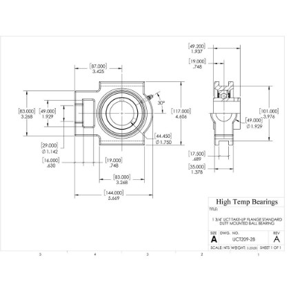 Picture of 1-3/4" Set Screw Mounted Take Up Bearing