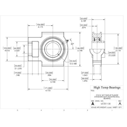 Picture of 2-3/16" Set Screw Mounted Take Up Bearing