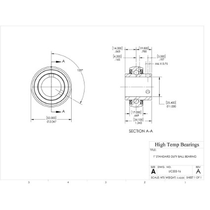 Picture of 1" Mounted Set Screw Bearing Insert