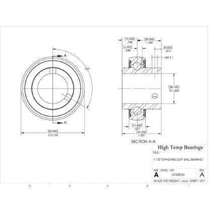 Picture of 1-1/2" Mounted Set Screw Bearing Insert