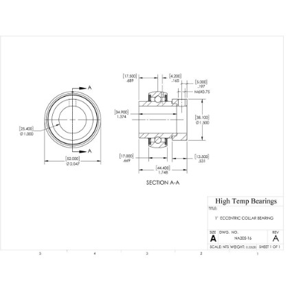 Picture of 1" Mounted Eccentric Bearing Insert
