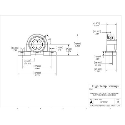 Picture of 35mm Set Screw Mounted Pillow Block Bearing