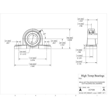 Picture of 40mm Set Screw Mounted Pillow Block Bearing