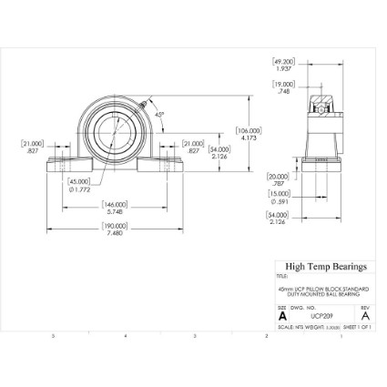 Picture of 45mm Set Screw Mounted Pillow Block Bearing