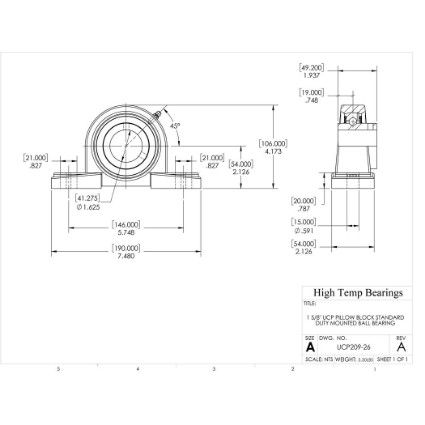 Picture of 1-5/8" Set Screw Mounted Pillow Block Bearing