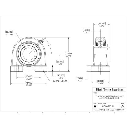 Picture of 1" Set Screw Mounted Tapped Base Bearing