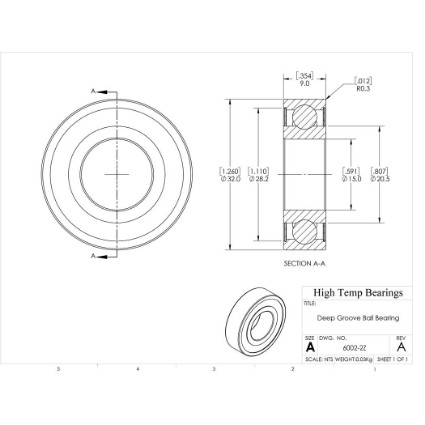 Picture of 15mm 6002 Deep Groove Shielded ZZ Ball Bearing