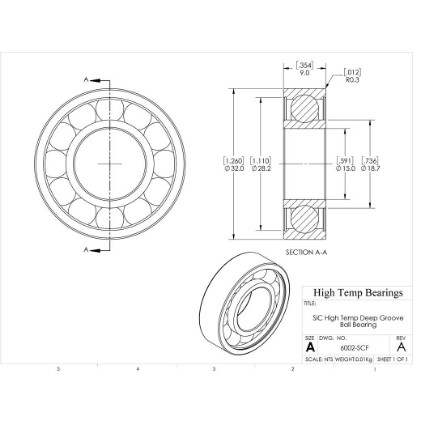 Picture of 15mm 6002 High Temperature 1200 °C Ceramic Bearing