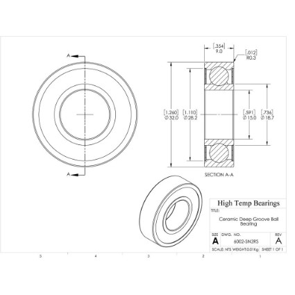 Picture of 15mm 6002 Deep Groove Ceramic Si3N4 Sealed Bearing