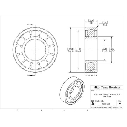 Picture of 15mm 6002 Deep Groove Ceramic ZrO2 Open Bearing
