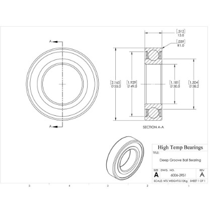 Picture of 30mm 6006 Deep Groove Sealed Ball Bearing