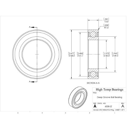Picture of 40mm 6008 Deep Groove Shielded ZZ Ball Bearing