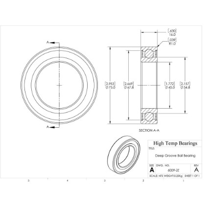Picture of 45mm 6009 Deep Groove Shielded ZZ Ball Bearing