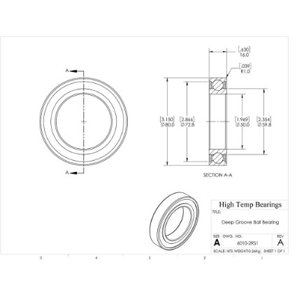 Picture of 50mm 6010 Deep Groove Sealed Ball Bearing