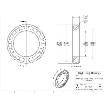 Picture of 65mm 6013 High Temperature 400 °C Ceramic Bearing