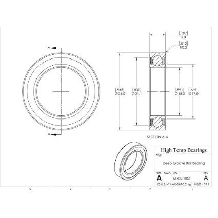 Picture of 15mm 61802 Deep Groove Sealed Ball Bearing