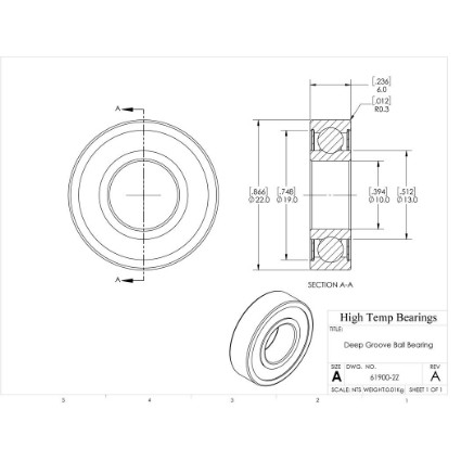 Picture of 10mm 61900 Deep Groove Shielded ZZ Ball Bearing