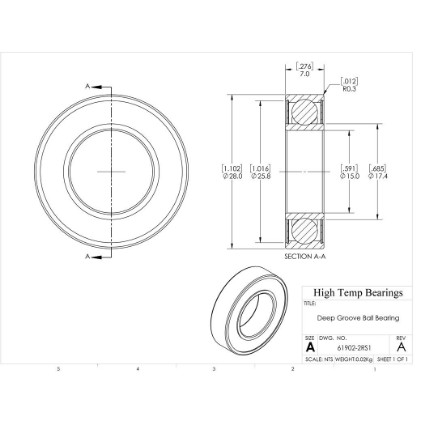 Picture of 15mm 61902 Deep Groove Sealed Ball Bearing