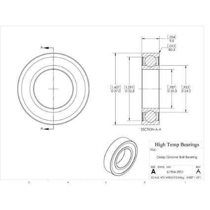 Picture of 20mm 61904 Deep Groove Sealed Ball Bearing