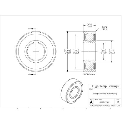 Picture of 15mm 6202 Deep Groove Sealed Ball Bearing