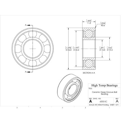 Picture of 15mm 6202 Deep Groove Ceramic SiC Open Bearing