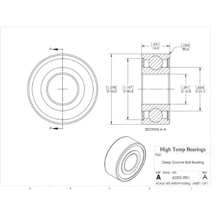 Picture of 15mm 62202 Deep Groove Sealed Ball Bearing