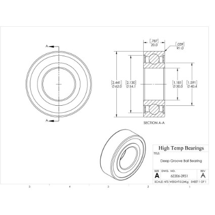 Picture of 30mm 62206 Deep Groove Sealed Ball Bearing