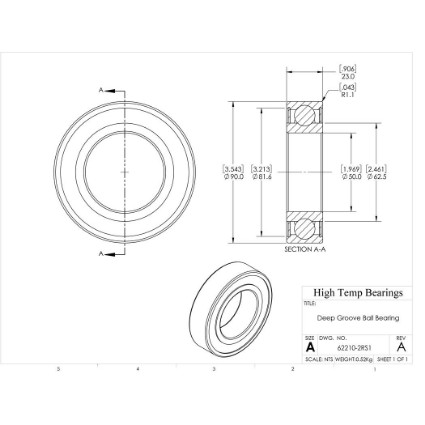 Picture of 50mm 62210 Deep Groove Sealed Ball Bearing
