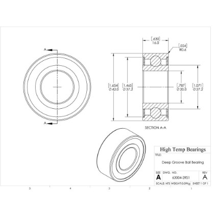Picture of 20mm 63004 Deep Groove Sealed Ball Bearing