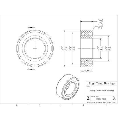 Picture of 30mm 63006 Deep Groove Sealed Ball Bearing