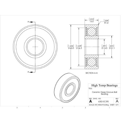Picture of 15mm 6302 Deep Groove Ceramic SiC Sealed Bearing
