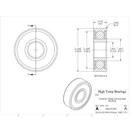 Picture of 15mm 6302 Deep Groove Ceramic ZrO2 Sealed Bearing
