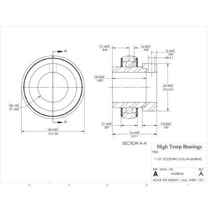 Picture of 1-1/2" Mounted Eccentric Bearing Insert