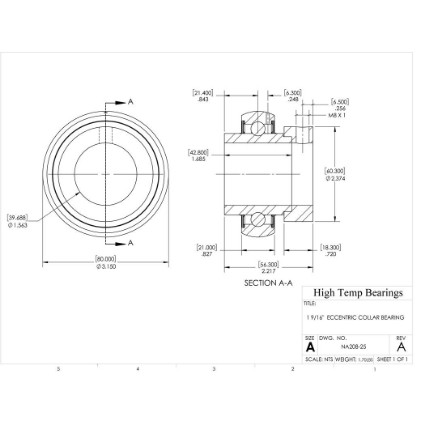 Picture of 1-9/16" Mounted Eccentric Bearing Insert