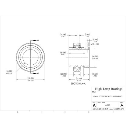 Picture of 65mm Mounted Eccentric Bearing Insert