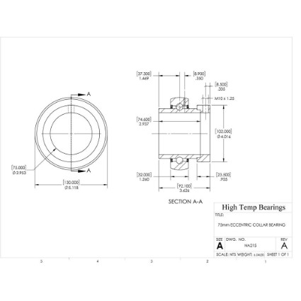 Picture of 75mm Mounted Eccentric Bearing Insert
