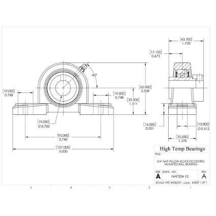 Picture of 3/4" Eccentric Mounted Pillow Block Bearing