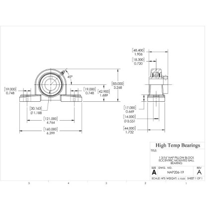Picture of 1-3/16" Eccentric Mounted Pillow Block Bearing