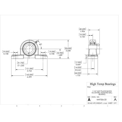 Picture of 1-1/4" 206 Eccentric Mounted Pillow Block Bearing