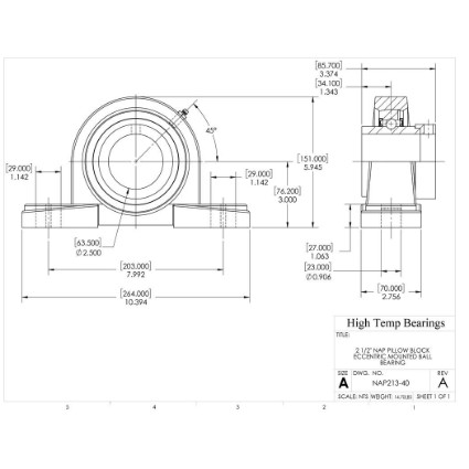 Picture of 2-1/2" Eccentric Mounted Pillow Block Bearing