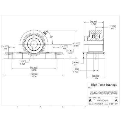 Picture of 5/8" 204 Eccentric Mounted Low Base Pillow Block Bearing