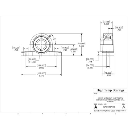 Picture of 1-7/16" Eccentric Mounted Low Base Pillow Block Bearing