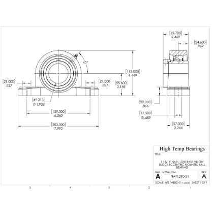 Picture of 1-15/16" Eccentric Mounted Low Base Pillow Block Bearing