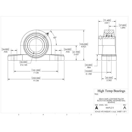 Picture of 55mm Eccentric Mounted Low Base Pillow Block Bearing