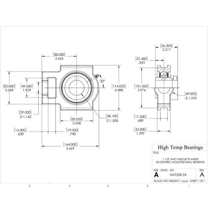 Picture of 1-1/2" Eccentric Mounted Take Up Bearing