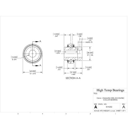 Picture of 15mm Stainless Mounted Eccentric Bearing Insert